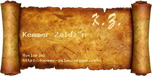 Kemmer Zalán névjegykártya